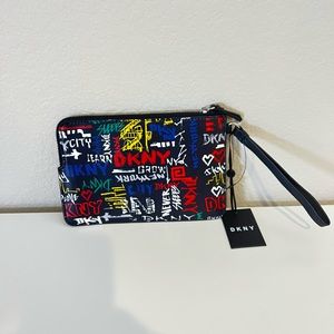 DKNY Tilly wristlet graffiti print